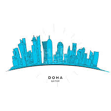 Doha Qatar Outline Sketch Hebstreits Maps And Sketches Doha Skyline Outline Architecture Sketch
