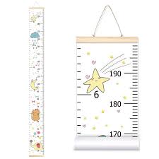 Sylfairy Baby Height Growth Chart Ruler For Kids Roll Up Wall Ruler Removable Wall Hanging Measurement Chart 7 9 X 79 Wall Decoration With Wood