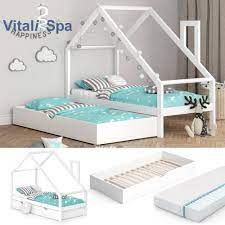 Doch wie groß das bett tatsächlich ist, hängt vom rahmen ab. Vitalispa Kinderbett Wiki 90x200 Cm Weiss Schlafplatz Unterbett Hausbett Kinderhaus Rakuten Kinderbett Kinderschlafzimmer Kinder Bett