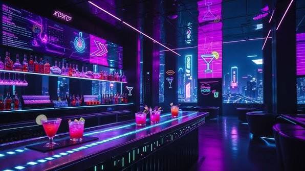 🔵 Cyberpunk Neon Nightclub Ambience | High-Energy Futuristic Dance Music &  Flashing Neon Lights 🔥