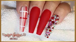 Envío gratuito a todo el mundo oferta. Esmaltado De Unas Color Rojo Matte Y Swarovsky En Punta Coffin Youtube