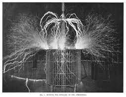 Earthen Messages: Nikola Tesla in his Laboratory (ca. 1899) — The Public  Domain Review