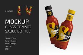 Glass Tomato Sauce Bottle Mockup Set Counrty4k In 2020 Bottle Mockup Tomato Sauce Bottle