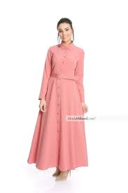 Kemerli A Kesim Elbise Pudra Hurrem Yeni Sezon Tesettur Elbise Modelleri Modamihand High Neck Dress Dresses Fashion