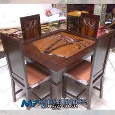 Model kursi sama dengan meja cafe / rumah makan yang set diatas. Jual Meja Kursi Makan Pohon Kelapa Ukiran Kayu Jati Jepara Harga Murah Kualitas Bagus By Cv Mitra Furniture Jepara