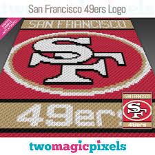 The san francisco 49ers are a professional american football team based in the san francisco bay area. San Francisco 49ers Logo Crochet Graph By Twomagicpixels On Zibbet