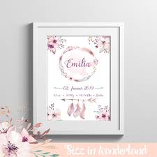 Geburtsanzeige Geburtsdaten Geburtsposter Poster Personalisiert Geburt Geschenk Geburtsbild Baby Madchen Junge Kunstdruck Mit Namen A4 Birth Announcement Birth Inspirational Quotes Wallpapers