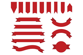 Red Badge Banner Clip Art Set Png Svg Vector Flat Text Etsy Banner Clip Art Christmas Graphic Design Clip Art