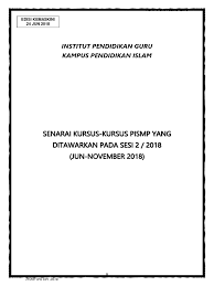 Senarai kursus akan dipaparkan di laman sesawang usm untuk memudahkan pelajar membuat semakan dan pendaftaran kursus. Senarai Kursus Yang Ditawarkan Sem 2 2018 Docx