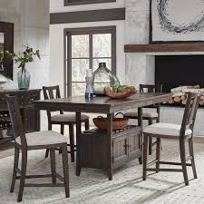 Table 4 chairs set 5 pcs dining set dining room furniture. Magnussen Home Westley Falls D4399 42 4x82 5 Piece Counter Height Dining Set With Storage Upper Room Home Furnishings Pub Table And Stool Sets
