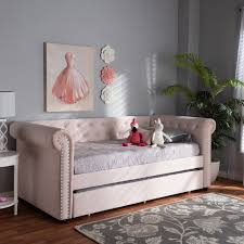 Mickel Upholstered Twin Daybed With Trundle Bed For Girls Room Daybed With Trundle Twin Daybed With Trundle