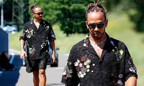Lewis hamilton arriving at spa francorchamps dressed like the young lad in. Lewis Hamilton Sports 4 900 Floral Crochet Valentino Co Ords Ahead Of 2021 Styrian Grand Prix Daily Mail Online