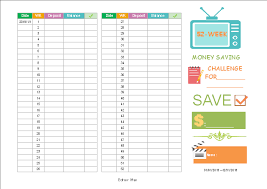 Money Saving Challenge Chart Free Money Saving Challenge