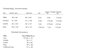 Bed Sheet Sizes Chart Freesell Club