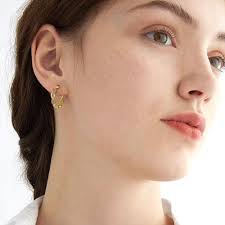 Diamond Huggies Kingsley Ryan Gold Plated Huggie Hoop Earrings With  Turquoise Stone Cubic Zirconia Hoop Earrings