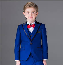 Black And Royal Blue Tuxedo One Button Boy Tuxedos Peak Lapel Children Suit Royal Blue Red Black Kid Wedding Prom Suits Jacket Vest Pants Tie Shirt Nh10 Kids Suits Boys Tuxedo Royal Blue And Black Suit
