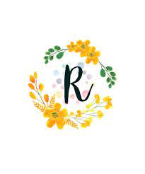 Maybe you would like to learn more about one of these? Monogram R Happy Yellow Flowers By Floralmonogram Huruf Lukisan Huruf Gambar
