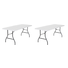 Cosco 2 Pack 6 Foot Centerfold Folding Table White Walmart Com In 2020 Folding Table Cosco Blow Molding