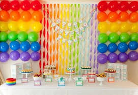 Pin By Shante Lenise On Rainbow Birthday Rainbow Themed Birthday Party Rainbow Party Decorations Rainbow Birthday Party