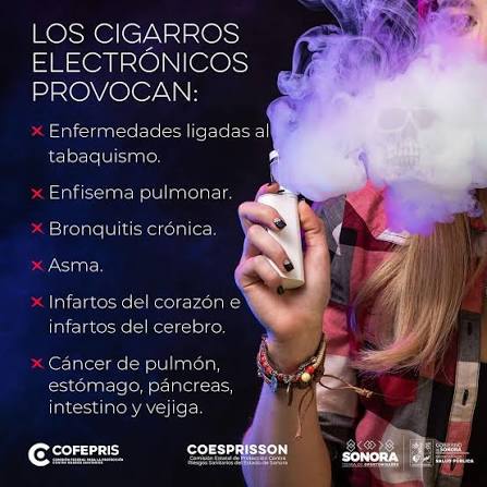 🫁 ⚠️ El uso de vapeadores puede provocarte enfermedades como bronquitis  crónica, infartos de corazón o cerebrales, algunos tipos de cánceres y  más... ¡Ama tu vida! Evita los cigarros electrónicos. Lee más:
