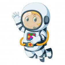 Premium Vector | Cartoon astronaut floating