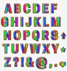 Your child would match the letters to the correct first letter of that picture name. Free Download Glossy Rainbow Glitter Alphabet In Free Transparent Png Download Pngkey
