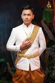 Cambodian Handsome Man In Traditional Costume Cambodia Traditional Outfit Traditional Thai Clothing Asian Outfits Traditional Outfits