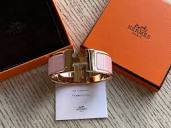 100%AUTH Hermes Wide Clic Clac H Bracelet Rose Nacarat Rose Gold ...