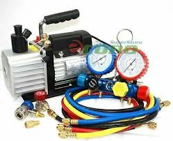 Ad Ebay Url R410a R134a R22 4 8 Cfm Vacuum Pump Hvac A C Refrigerant W 4valve Manifold Gauge Vacuum Pump Refrigeration And Air Conditioning Vacuums