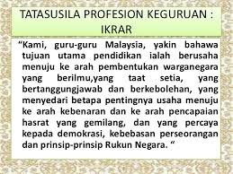 Profesion perguruan hari ini menghadapi isu pelaksanaan program tak terancang secara berleluasa sehinggakan profesion ini sudah menjadi tidak menarik lagi kepada para guru. Kod Etika Profesion Keguruan