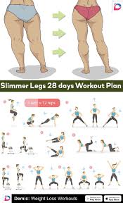 Slimmer Legs 28 Days Workout Plan Workout Plan Gym Workout Videos Workout Challange