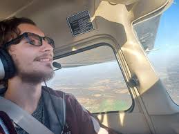 About to board his first flight