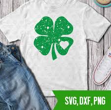 Download St Patrick S Day Distressed Shamrock Heart Svg Dxf Png Cut Files