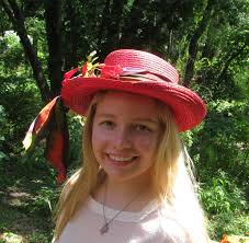 Enchanting Made in Italy Vintage Red Woven Lady's Sun Bonnet Brimmed Hat,  Gorgeous Multicolored Scarf Ribbon With Floral Accents H-35