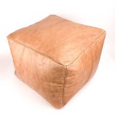Large Square Leather Moroccan Pouf With Leather Piping On Seams Pouf Measures 22 23 In Width At Widest Point Leather Pouf Ottoman Leather Pouf Moroccan Pouf