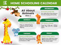 All About Animals Homeschooling Calendar For Preschool Kids