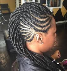 Brush bangs straight and add a bit of color for flair. Mohawk With Cornrows Braids For Black Hair Cornrow Hairstyles Braided Hairstyles