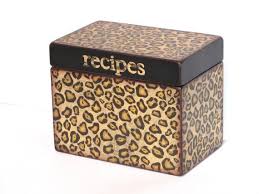 Cheetah Recipe Box Personalised Box Recipe Box Dividers Animal Print