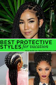 Best Protective Styles For Vacation Millennial In Debt Vacation Hairstyles Natural Hair Styles Protective Styles