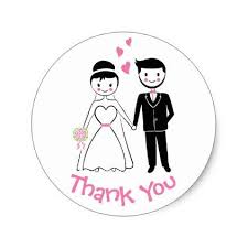 Wedding Thank You Pink Black Bride Groom Cartoon Classic Round Sticker Zazzle Com Bride And Groom Cartoon Pink Bride Wedding Stickers