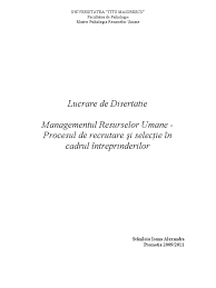 Model de curriculum vitae (cv) conform standardelor europass: Lucrare De Disertatie