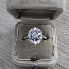 Dark Grey Moissanite Engagement Ring With Diamond Halo 1 58ct Engagement Rings Moissanite Engagement Ring Wedding Rings Halo