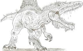The body color of the spinosaurus was a mixture of dark and light gray, a yellowed underbelly, and red splotches around its face, across its back, and at the end of its tail. Spinosaurus Realistic Dinosaur Coloring Pages The Dinosaur Coloring Pages Are Free And Printer Friendly In Pdf Format Pic Noodle