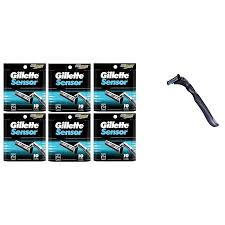 Compatible Razor Handle Gillette Sensor Refill Razor Blade Cartridges 10 Ct Pack Of 6 Old Spice Deadlock Spiking Glue Travel Size 84 Oz