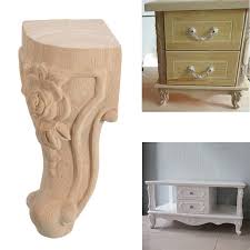 Decorative Furniture Leg Decor Carved Wooden Bed Applique Woodcarving Cabinet Foot Unpainted Miniatures Decal Wo Furniture Feet Furniture Legs Carved Furniture