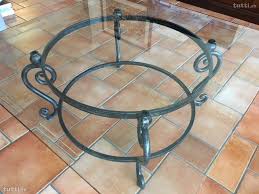 Tavolino Da Salotto In Ferro Battuto Tavolo Da Soggiorno In Stile Rustico Contemporaneo Vetro Appoggiato Quadrato Di 110 Cm Altezza 45 Cm Da Riti