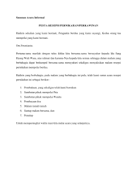 Susunan acara buka bersama kantor acara buka puasa bersama karyawan pt. Susunan Acara Formal Dan Informal Pdf