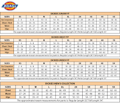 Cogent Dickies Clothing Size Chart Dickies Workwear Size