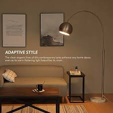 An adjustable arm rises up from a black marble base, drawing the eye to arc's stainless steel shade. Co Z Modern Arc Floor Lamp With 360 Rotatable Hanging Shade Adjustable Nickel Standing Reading Light With Marble Base Contemporary Arch Metal Pole Task Lamp For Living Room Couch Sofa 70 Inch Pricepulse