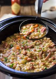 There S Nothing Like A Slow Cooker Ham Bone Bean Soup Simmering Away Smoked Ham Bone With Beans And Ham And Bean Soup Soup Recipes Slow Cooker Slow Cooker Ham